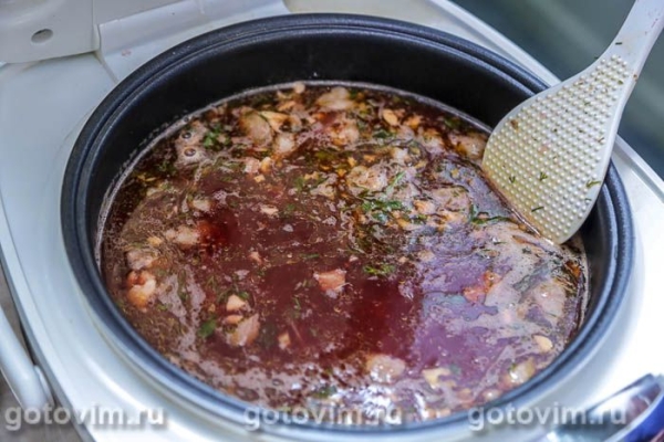 Борщ с вареной свеклой в мультиварке