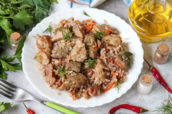 Печень со свининой в мультиварке Печень со свининой в мультиварке