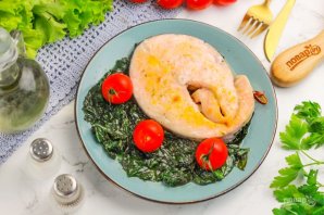 Семга со шпинатом