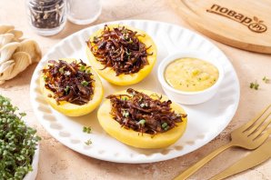 Картофель фаршированный вешенками Картофель фаршированный вешенками