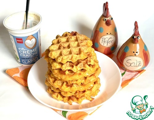 Тыквенные вафли с сыром фета Тыквенные вафли с сыром фета