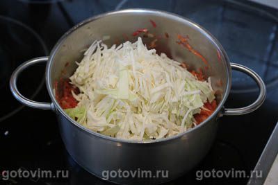 Солянка из квашеной и свежей капусты с нутом и курагой