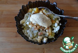 А-ля "Оливье" с карамелизированными яблоками А-ля "Оливье" с карамелизированными яблоками