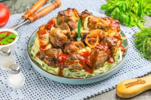 Мужской торт из шашлыка