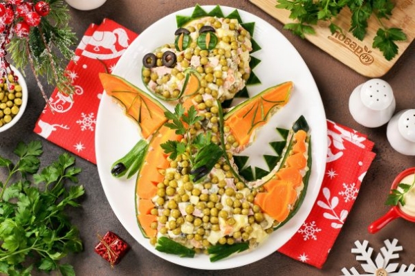 Салат "Оливье" на год Дракона Салат "Оливье" на год Дракона