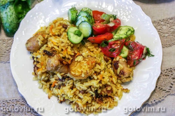 Плов с колбасками, картофелем и фасолью Плов с колбасками, картофелем и фасолью