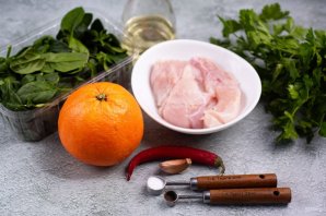 Салат с курицей и апельсинами Салат с курицей и апельсинами