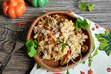 Булгур с лисичками и сметаной Булгур с лисичками и сметаной