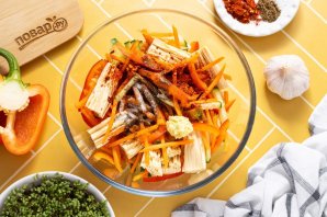 Соевая спаржа с овощами Соевая спаржа с овощами