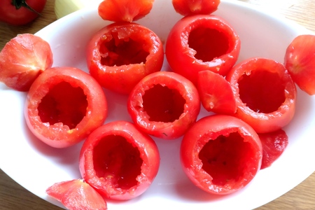 Помидоры фаршированные грибами, фаршем и кускусом Помидоры фаршированные грибами, фаршем и кускусом