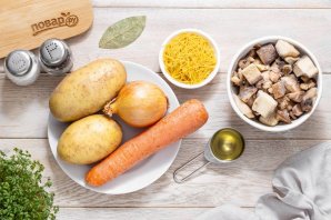 Постный грибной суп из замороженных грибов