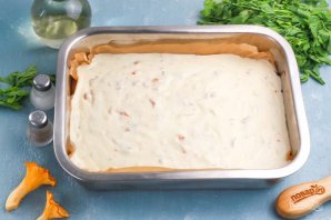 Пирог с лисичками и сыром