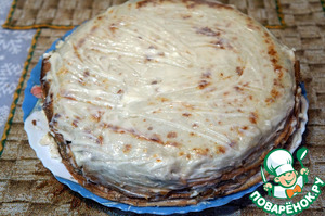 Блинный пирог с грибами