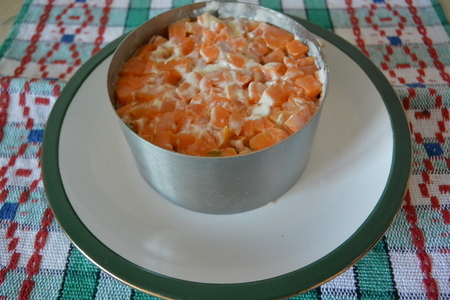 Слоёный салат "оливье"