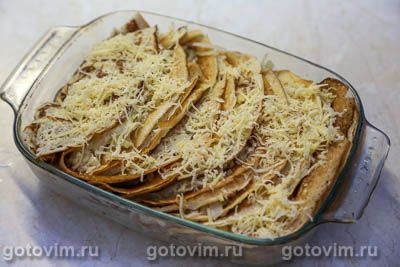 Запеканка из блинов с капустой, яйцом и сыром Запеканка из блинов с капустой, яйцом и сыром