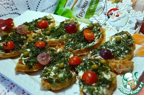 Творожно-овсяные вафли с ветчиной Творожно-овсяные вафли с ветчиной