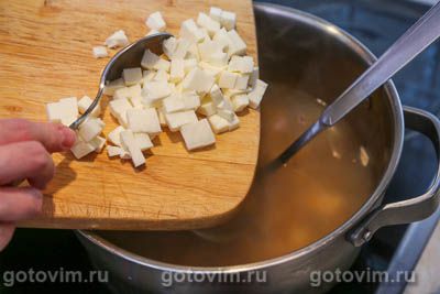 Сливочная уха из лосося с плавленым сырком Сливочная уха из лосося с плавленым сырком