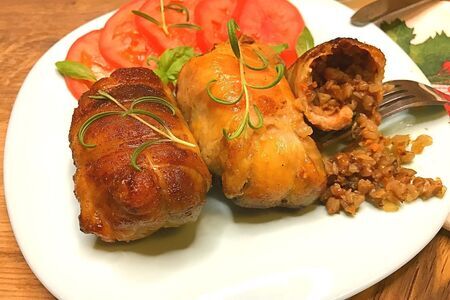 Фаршированные куриные шкурки Фаршированные куриные шкурки