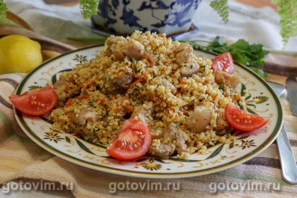 Плов из свинины с булгуром в мультиварке