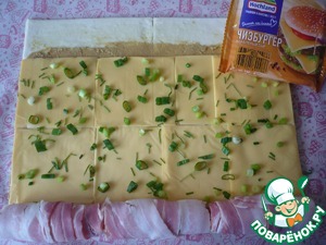 Слоеные рулетики с плавленым сыром Слоеные рулетики с плавленым сыром