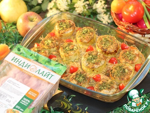 Аппетитная закуска из кабачков и индейки