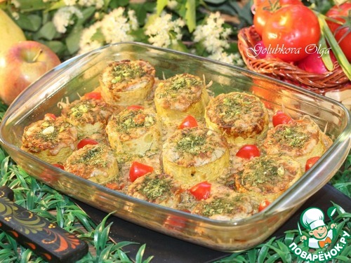 Аппетитная закуска из кабачков и индейки