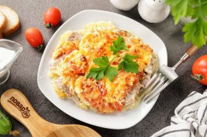 Картошка по-французски с помидорами Картошка по-французски с помидорами