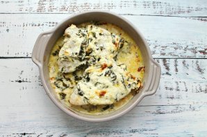 Грудка индейки со шпинатом и крем-чизом Грудка индейки со шпинатом и крем-чизом