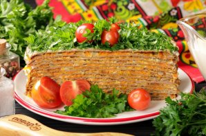 Печёночный торт с майонезом Печёночный торт с майонезом