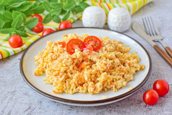 Рис с фаршем в мультиварке Рис с фаршем в мультиварке