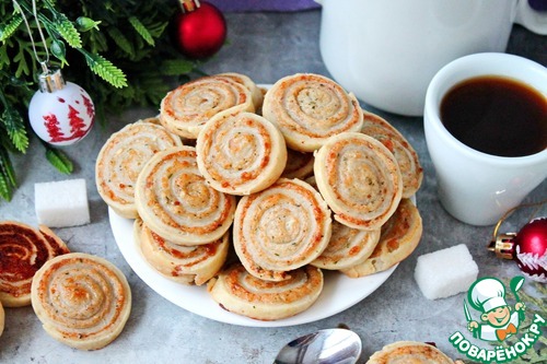 Закусочное печенье с ветчиной и сыром Закусочное печенье с ветчиной и сыром