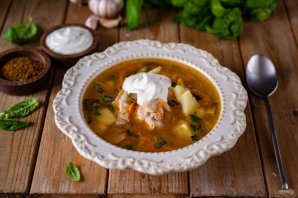 Рассольник с курицей Рассольник с курицей