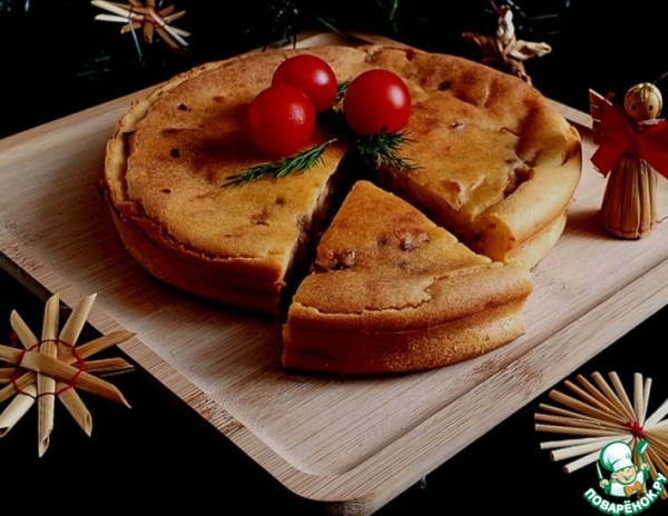 Закусочный пирог с индейкой и капустой Закусочный пирог с индейкой и капустой