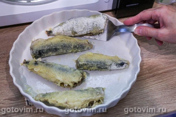 Сардина иваси в хрустящем кляре в микроволновке