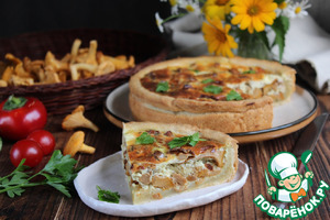 Заливной пирог с лисичками