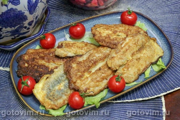 Иваси, жаренная в яйце 