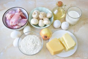 Киш с курицей и грибами Киш с курицей и грибами