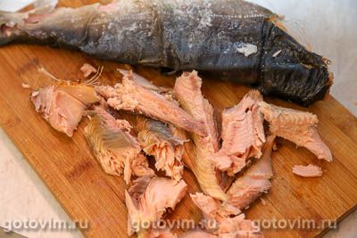 Оливье с копченой рыбой 