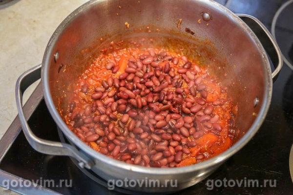 Томатный суп энчилада из фарша с фасолью