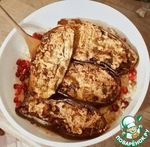 Баклажан с тахинной корочкой и булгуром