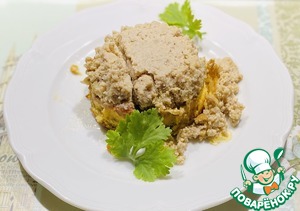 Баклажановая запеканка с куриным фаршем