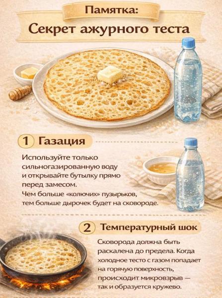 Заменила молоко на обычную минералку: рассказываю, как приготовить гору ажурных блинов из того, что есть в холодильнике