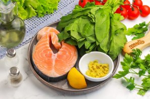 Семга со шпинатом