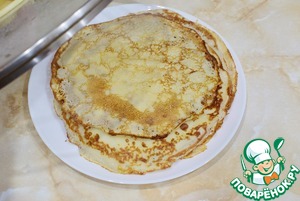 Блины с начинкой из колбасы и сыра Блины с начинкой из колбасы и сыра