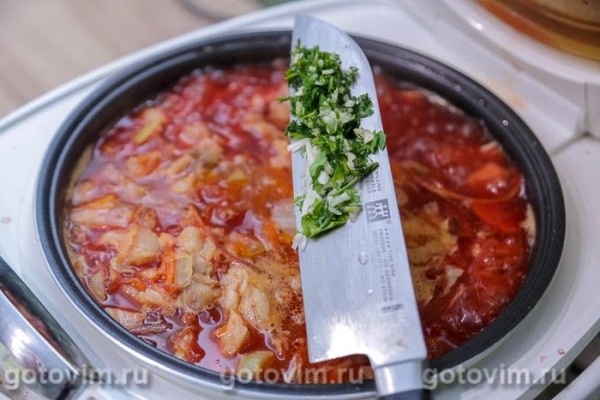 Борщ с фасолью в мультиварке