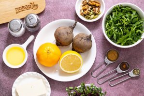 Салат из вареной свеклы с цитрусовой заправкой Салат из вареной свеклы с цитрусовой заправкой