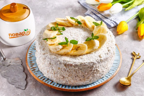 Банановый торт с ореховым кремом Банановый торт с ореховым кремом