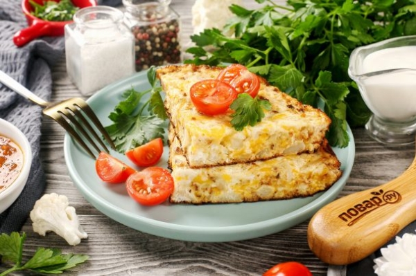 Запеканка из цветной капусты на сковороде Запеканка из цветной капусты на сковороде