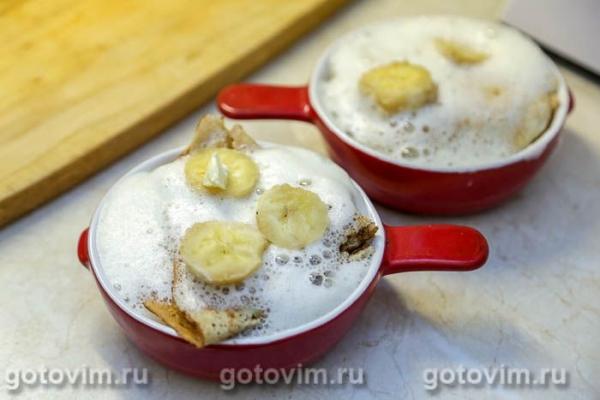Порционная запеканка из блинов с бананами Порционная запеканка из блинов с бананами