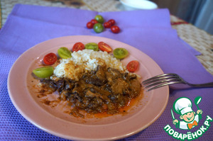 Бефстроганов из говяжьего сердца